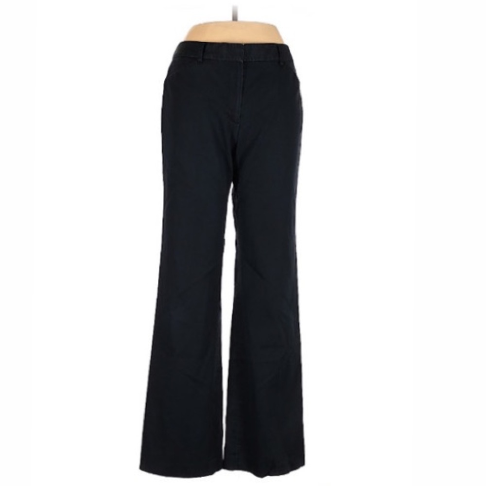 T Tahari mid rise waist boyfriend cut fit and flare black khakis sz 6 EUC